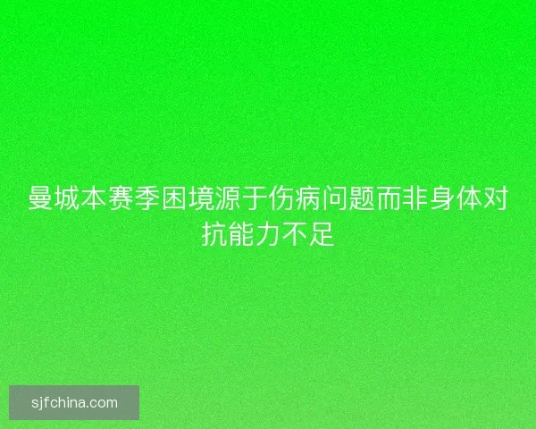 曼城本赛季困境源于伤病问题而非身体对抗能力不足