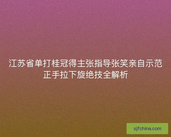 江苏省单打桂冠得主张指导张笑亲自示范正手拉下旋绝技全解析