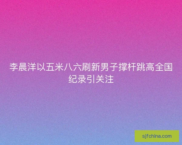 李晨洋以五米八六刷新男子撑杆跳高全国纪录引关注