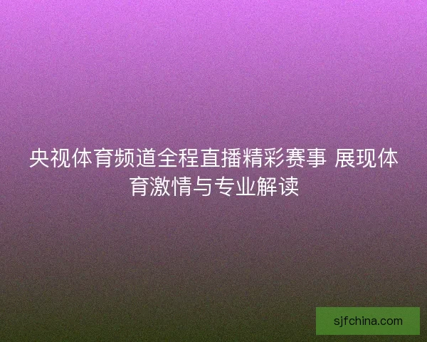 央视体育频道全程直播精彩赛事 展现体育激情与专业解读