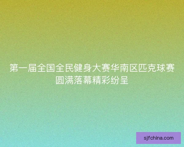 第一届全国全民健身大赛华南区匹克球赛圆满落幕精彩纷呈 第一届全国全民健身大赛华南区匹克球赛圆满落幕精彩纷呈